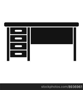Office desk icon simple vector. Sit posture. Correct position. Office desk icon simple vector. Sit posture