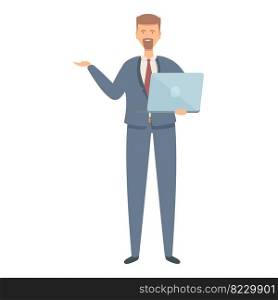 Office director icon cartoon vector. Commercial manager. Money marketing. Office director icon cartoon vector. Commercial manager