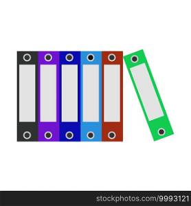 Office document business file folder vector illustration. Archive office file datum sign paper isolated white. Business document organization storage folder binder. Horizontal archive book organize