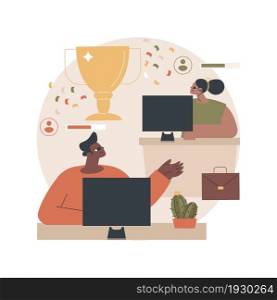 Office esport competition abstract concept vector illustration. Video game tournament, office fun, team competition, best player, battle arena, internet live streaming abstract metaphor.. Office esport competition abstract concept vector illustration.