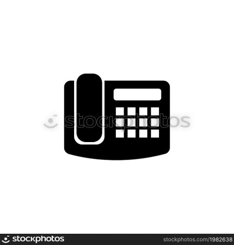 Office Fax Phone. Flat Vector Icon illustration. Simple black symbol on white background. Office Fax Phone sign design template for web and mobile UI element. Office Fax Phone Flat Vector Icon