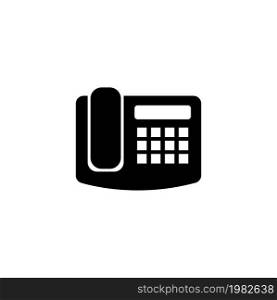 Office Fax Phone. Flat Vector Icon illustration. Simple black symbol on white background. Office Fax Phone sign design template for web and mobile UI element. Office Fax Phone Flat Vector Icon