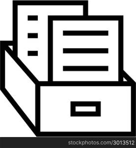 Office File Box Icon, Filing Box Vector Art Illustration