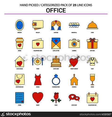 Office Flat Line Icon Set - Business Concept Icons Design
