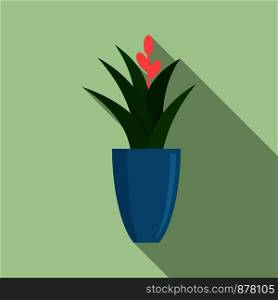 Office flower pot icon. Flat illustration of office flower pot vector icon for web design. Office flower pot icon, flat style