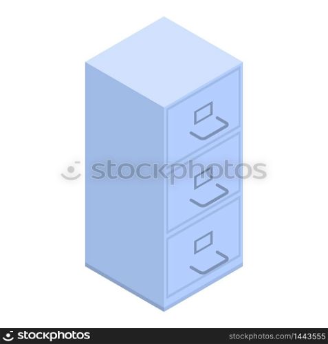 Office folder drawer icon. Isometric of office folder drawer vector icon for web design isolated on white background. Office folder drawer icon, isometric style