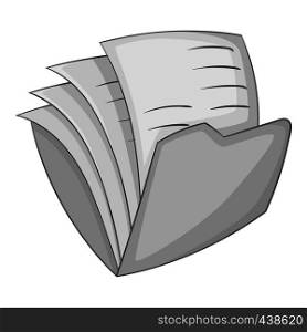Office folder icon in monochrome style isolated on white background vector illustration. Office folder icon monochrome