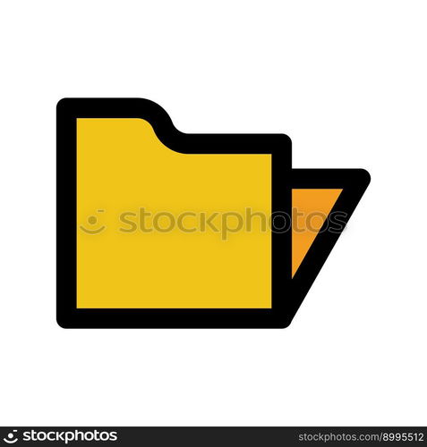 Office folder icon line isolated on white background. Black flat thin icon on modern outline style. Linear symbol and editable stroke. Simple and pixel perfect stroke vector illustration.