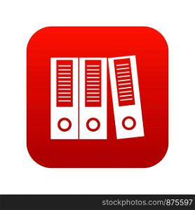 Office folders icon digital red for any design isolated on white vector illustration. Office folders icon digital red