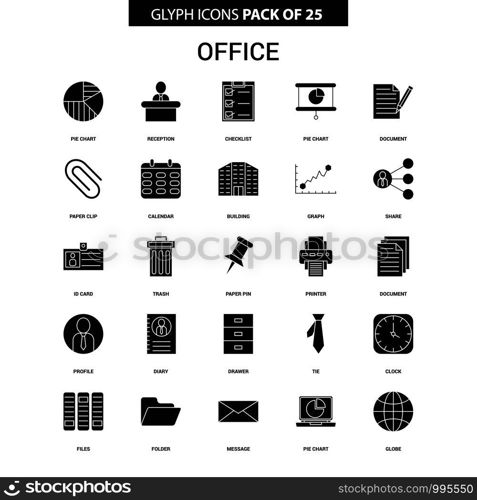 Office Glyph Vector Icon set