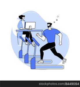 Office gym isolated cartoon vector illustrations. Group of diverse people training in the office space, modern workplace, colleagues stretching together, fitness activity vector cartoon.. Office gym isolated cartoon vector illustrations.