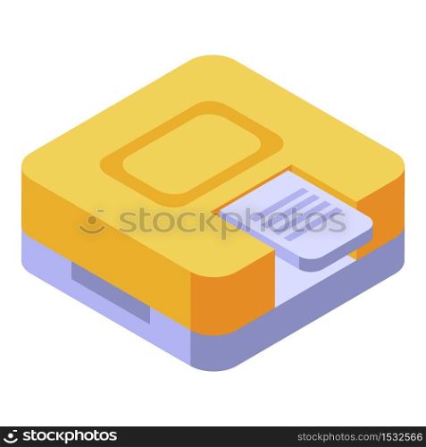 Office hole puncher icon. Isometric of office hole puncher vector icon for web design isolated on white background. Office hole puncher icon, isometric style