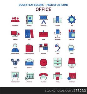 Office icon Dusky Flat color - Vintage 25 Icon Pack