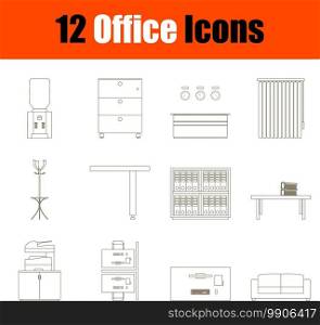 Office Icon Set. Thin Editable Stroke Line Without Filling Design. Vector Illustration.