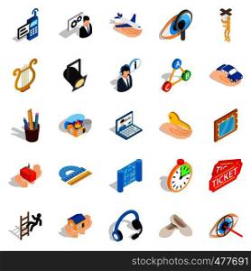 Office icons set. Isometric set of 25 office vector icons for web isolated on white background. Office icons set, isometric style