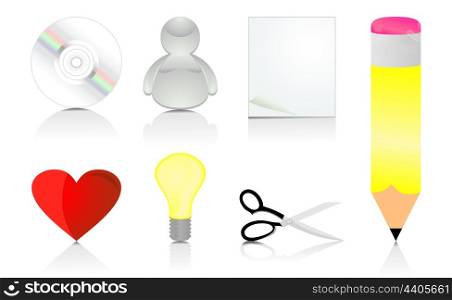 Office icons. Set of office icons. A vector illustration