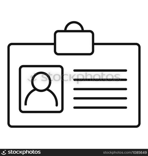 Office id card icon. Outline office id card vector icon for web design isolated on white background. Office id card icon, outline style