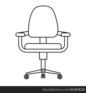 Office Interior Employee Executive Low Back Chair Vector Icon Design
