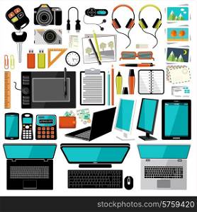 Office items and accessories. vector