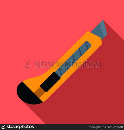 Office knife icon. Flat illustration of office knife vector icon for web design. Office knife icon, flat style