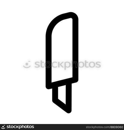 Office knife icon line isolated on white background. Black flat thin icon on modern outline style. Linear symbol and editable stroke. Simple and pixel perfect stroke vector illustration