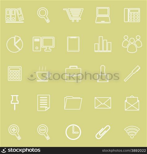 Office line icon on yellow background, stock vetor