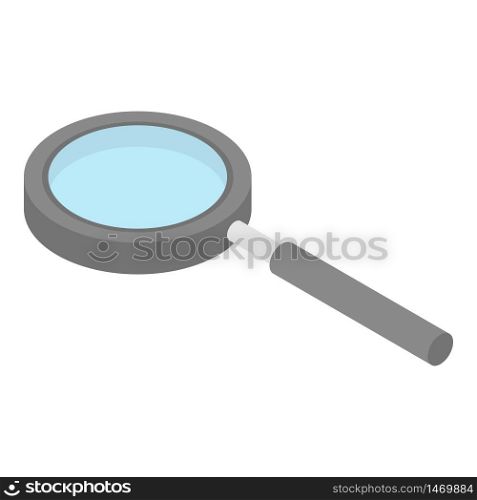 Office magnify glass icon. Isometric of office magnify glass vector icon for web design isolated on white background. Office magnify glass icon, isometric style