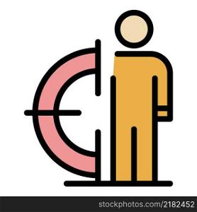 Office manager target icon. Outline office manager target vector icon color flat isolated. Office manager target icon color outline vector