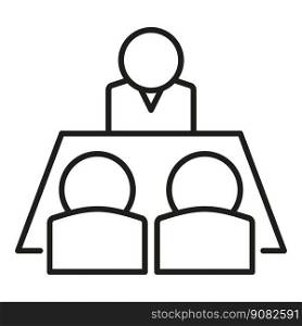 Office meeting icon outline vector. Human work. Leader search. Office meeting icon outline vector. Human work