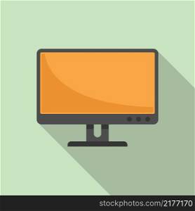 Office monitor icon flat vector. Screen computer. Pc display. Office monitor icon flat vector. Screen computer