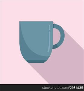 Office mug icon flat vector. Hot tea cup. Ceramic mug. Office mug icon flat vector. Hot tea cup