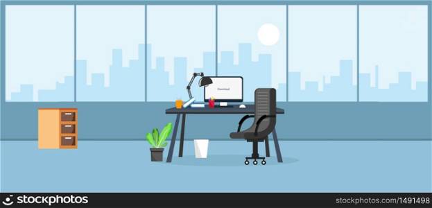 Office of learning and teaching to work using vector illustration, design program