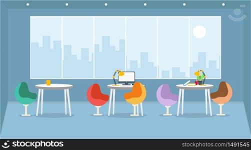 Office of learning and teaching to work using vector illustration, design program