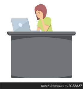 Office overwork icon cartoon vector. Tired worker. Stress work. Office overwork icon cartoon vector. Tired worker