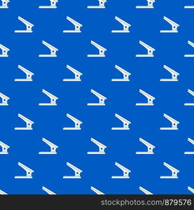 Office paper hole puncher pattern repeat seamless in blue color for any design. Vector geometric illustration. Office paper hole puncher pattern seamless blue