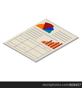 Office paper icon set. Isometric set of office paper vector icons for web design isolated on white background. Office paper icon set, isometric style