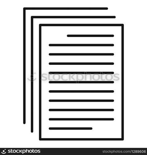 Office papers icon. Outline office papers vector icon for web design isolated on white background. Office papers icon, outline style