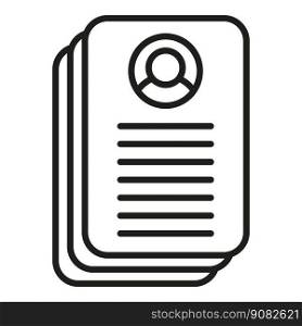 Office papers icon outline vector. Human work. Team person. Office papers icon outline vector. Human work