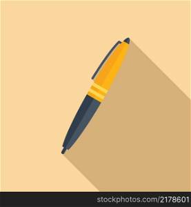 Office pen icon flat vector. Paper text. Notepad pencil. Office pen icon flat vector. Paper text