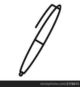 Office pen icon outline vector. Paper text. Notepad pencil. Office pen icon outline vector. Paper text