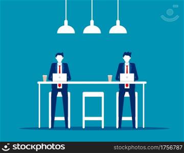 Office people in coffee shop. Working together concept