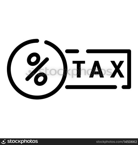 Office percent tax icon. Outline office percent tax vector icon for web design isolated on white background. Office percent tax icon, outline style