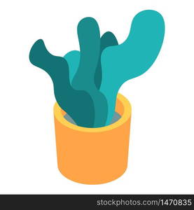 Office plant pot icon. Isometric of office plant pot vector icon for web design isolated on white background. Office plant pot icon, isometric style