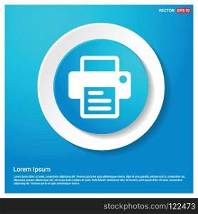 Office printer icon Abstract Blue Web Sticker Button - Free vector icon