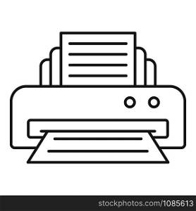 Office printer icon. Outline office printer vector icon for web design isolated on white background. Office printer icon, outline style
