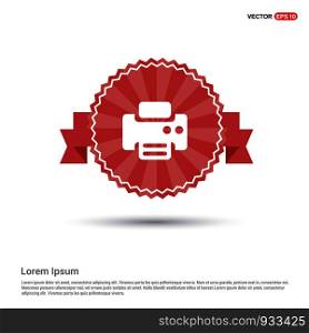 Office printer icon - Red Ribbon banner
