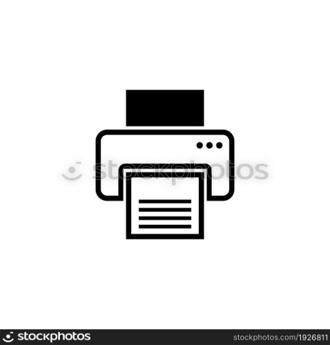 Office Printer, Printing Document. Flat Vector Icon illustration. Simple black symbol on white background. Office Printer, Printing Document sign design template for web and mobile UI element. Office Printer, Printing Document Flat Vector Icon