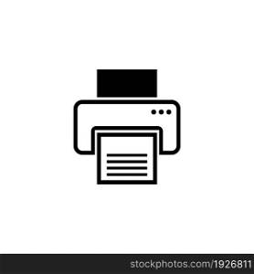 Office Printer, Printing Document. Flat Vector Icon illustration. Simple black symbol on white background. Office Printer, Printing Document sign design template for web and mobile UI element. Office Printer, Printing Document Flat Vector Icon
