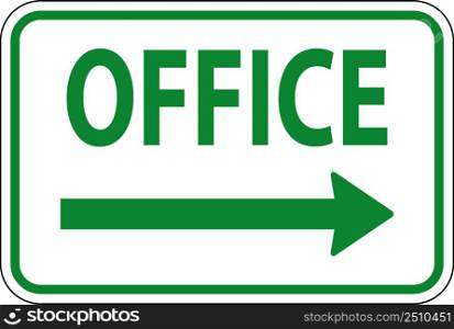 Office Right Arrow Sign On White Background