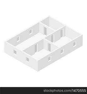 Office room plan icon. Isometric of office room plan vector icon for web design isolated on white background. Office room plan icon, isometric style